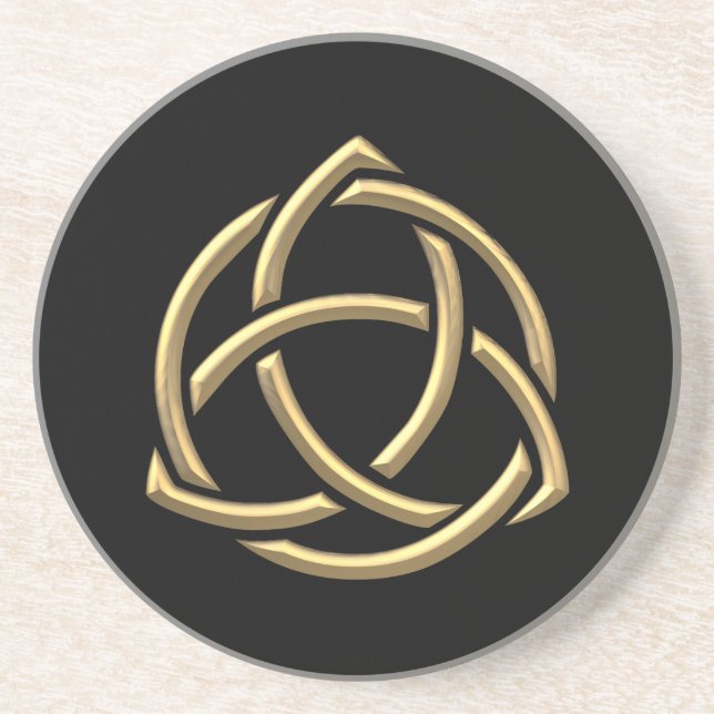 Trinity Symbol 2 för gyllene "3-D"-Heliga Underlägg Sandsten (Framsidan)