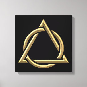 Trinity Symbol för gyllene "3-D"-Heliga Canvastryck