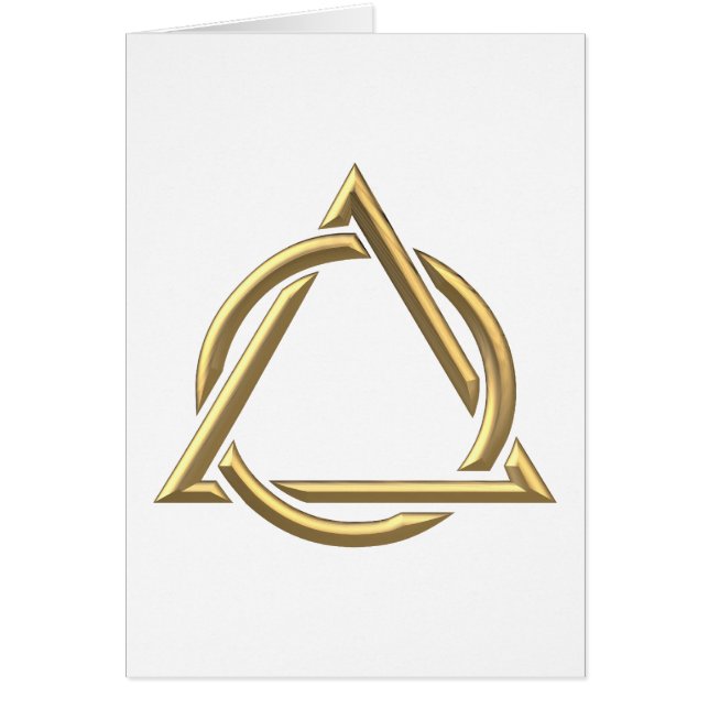 Trinity Symbol för gyllene "3-D"-Heliga Hälsningskort (Framsidan)