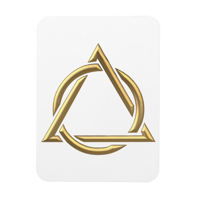 Trinity Symbol för gyllene "3-D"-Heliga Magnet (Vertikal)