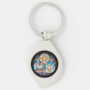 Trinity the Far, Son and Heliga Spirit Symbol Swirl Silverfärgad Nyckelring