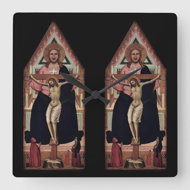 "Trinity"-väggklockan Fyrkantig Klocka (Framsida)