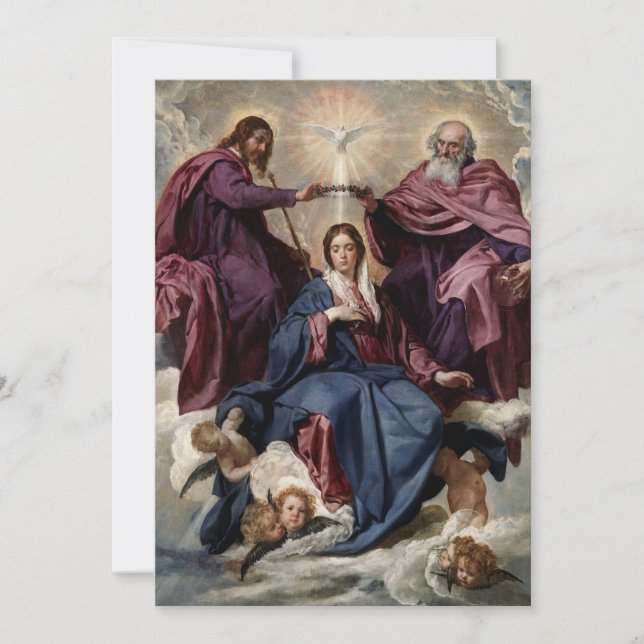 Trinity Virgin Mary för Heliga av återgångsinterva Tack Kort (Framsida)