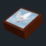 Trinket Box Dove Minnesask<br><div class="desc">Trinket box som visas i golden ekträ med duvtryck. Stor storlek visas. Anpassa det här objektet eller köp som det är. Lagrar Image freepik.com</div>