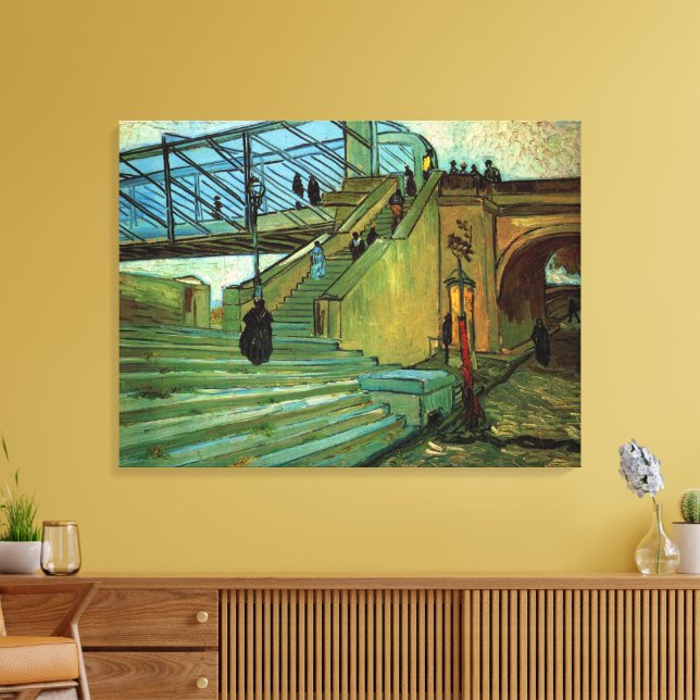 Trinquetaille-bron av Vincent van Gogh Canvastryck (Insitu (Vardagsrum))