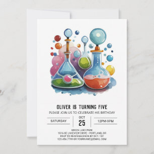 Trintable Chemical Stollig Scientist Birthday Inbjudningar