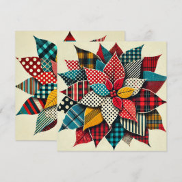 Trintable Collage Pop Art Poinsettia-skrapbok Inbjudningar