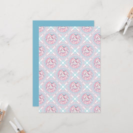 Trintable Cute Pastel Kawaii Bunny Diamond Tile Inbjudningar