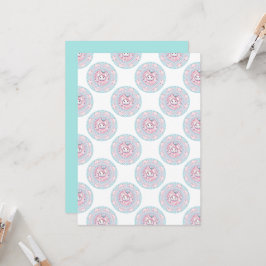 Trintable Cute Pastel Kawaii Bunny Dot Mandala Inbjudningar