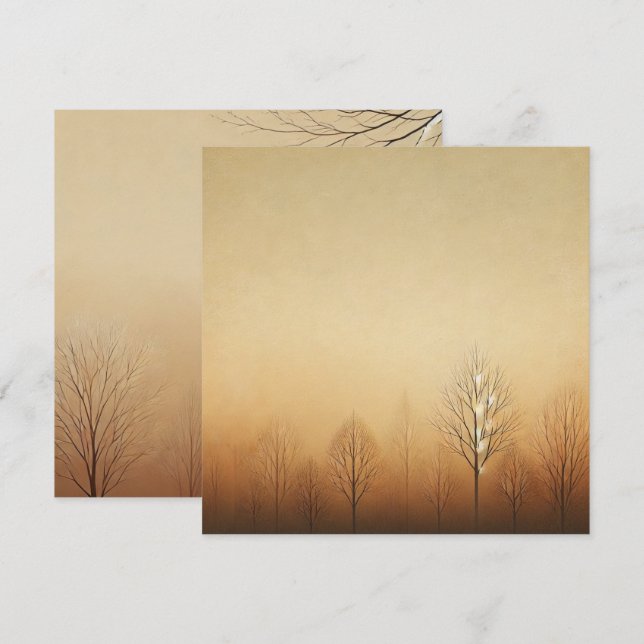 Trintable Earthy Brown Autumnal Ombre Scrapbook Inbjudningar (Fram/baksida)