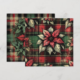 Trintable Grungy Poinsettia Play Fabric-skrapbok Inbjudningar