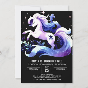 Trintable Horse Birthday Inbjudningar