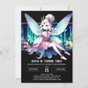 Trintable Kids Fairy Birthday Inbjudningar