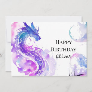 Trintable Majestic Dragon Birthday Kort