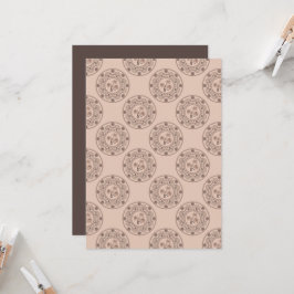 Trintable Mocha Rococo Revival Polka Dot Mandala Inbjudningar