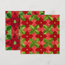 Trintable Patchwork Poinsettia Mönster Inbjudningar
