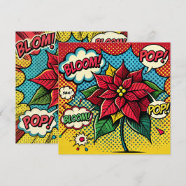 Trintable Pop Art Tecknad Bok Poinsettia-skrapbok Inbjudningar