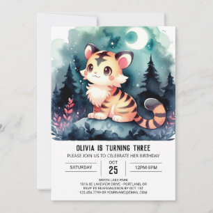 Trintable Sweet Tiger Birthday Inbjudningar