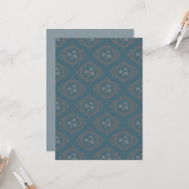 Trintable Teal Tapestry Rococo Mandala Ogee Damask Inbjudningar