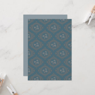 Trintable Teal Tapestry Rococo Mandala Ogee Damask Inbjudningar