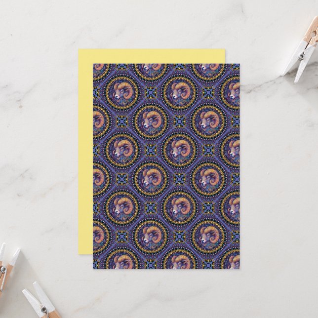 Trintable Whimsical Astrology Mandala Tile Inbjudningar (Fram/Back In Situ)