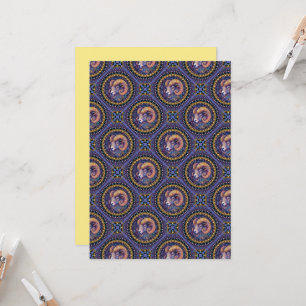 Trintable Whimsical Astrology Mandala Tile Inbjudningar