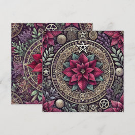 Trintable Witchy Poinsettia Mandala-skrapbok Inbjudningar