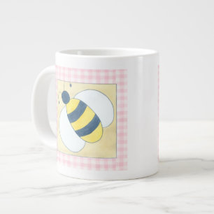 Trio av bin med blommor jumbo mugg