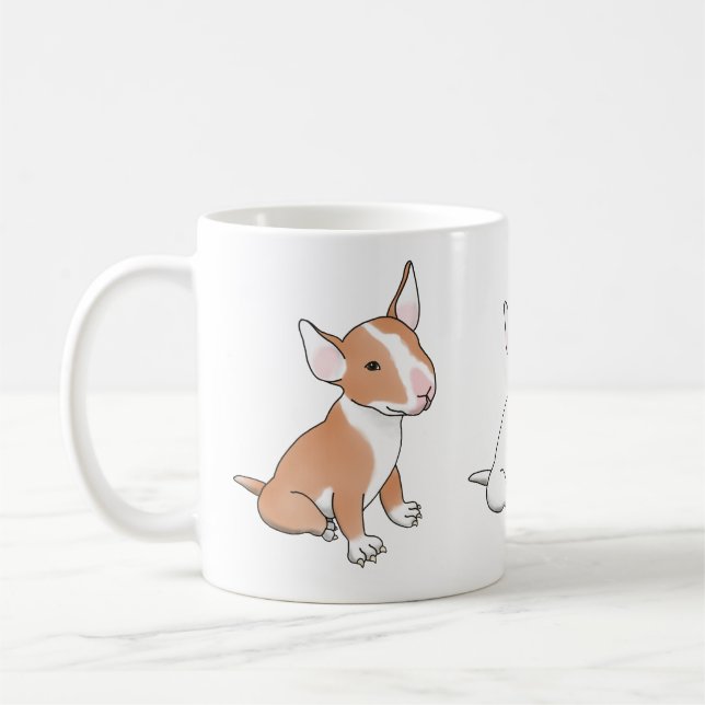Trio av Bullie-valpar mug Kaffemugg (Vänster)