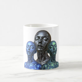 Trio av framtidens kvinnor kaffemugg