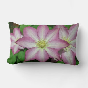 Trio Clematis Rosa och Vita Vår Vine Lumbarkudde