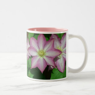 Trio Clematis Rosa och Vita Vår Vine Två-Tonad Mugg