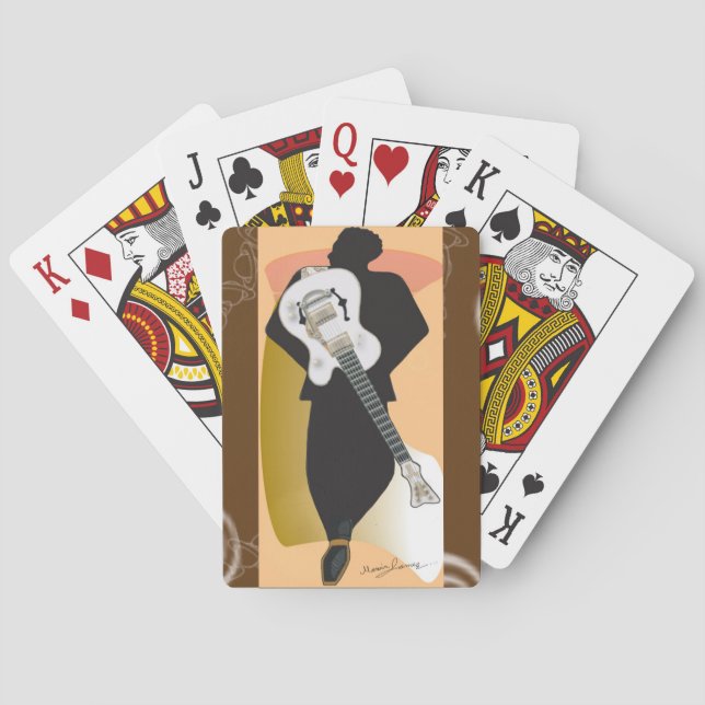 Trio Collection-Guitar Man 2-Deck of Cards Casinokort (Baksidan)