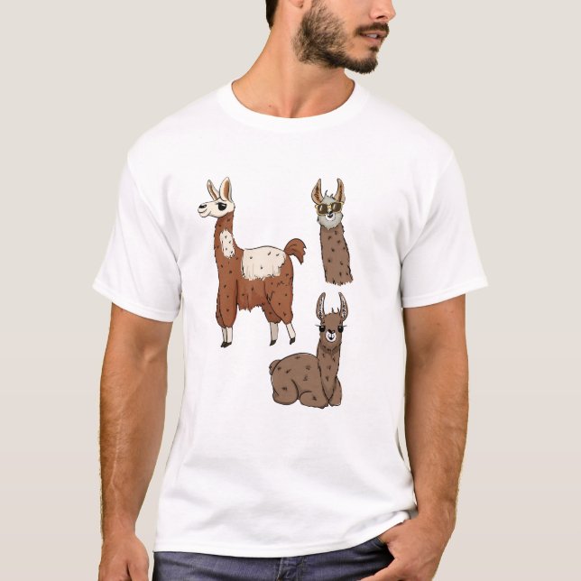 Trio Coola Llamas T Shirt (Framsida)