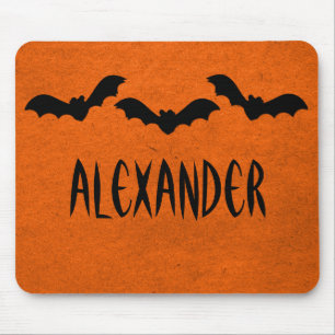 Trio Fladdermöss Halloween Mousepad, Orange Musmatta