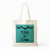 Trio Fladdermöss Halloween Treat Bag, Teal