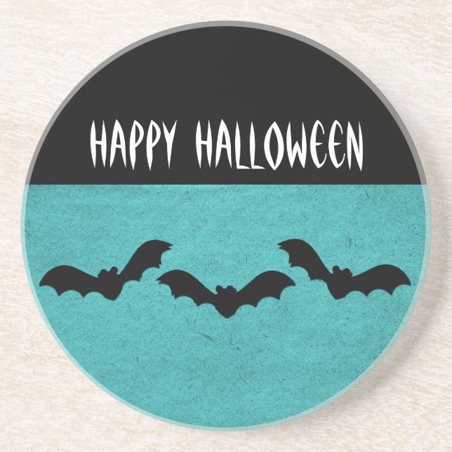 Trio Fladdermöss Halloween Underlägg, Teal Underlägg (Framsidan)