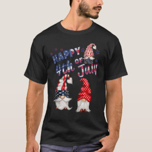 Trio Gnomes Cute US Flagga Independence day 4:e J. T Shirt