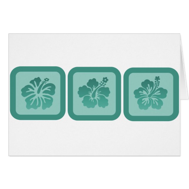 Trio Hibiscus Flowers Hälsningskort (Framsidan Horizontal)