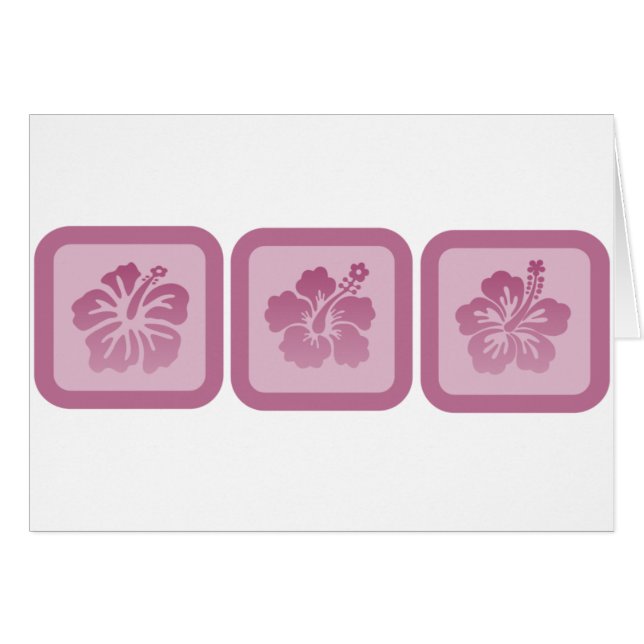 Trio Hibiscus Hälsningskort (Framsidan Horizontal)
