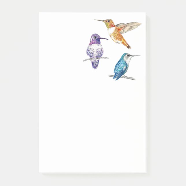 Trio Hummingbird Post-it Block (Framsida)