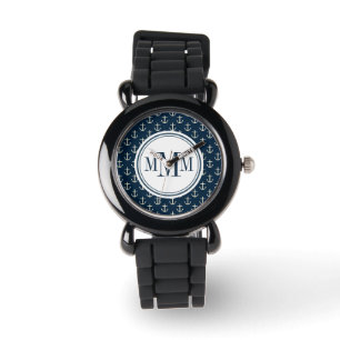 Trio Monogram Anchor Mönster Armbandsur