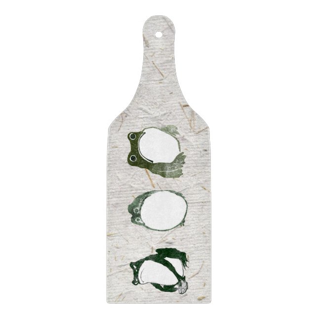 Trio of Grumpy Japanska Frogs Toads 1800-talet (Framsidan)