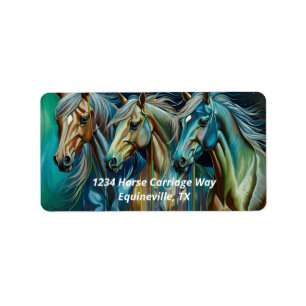 Trio of Horses Adressetikett