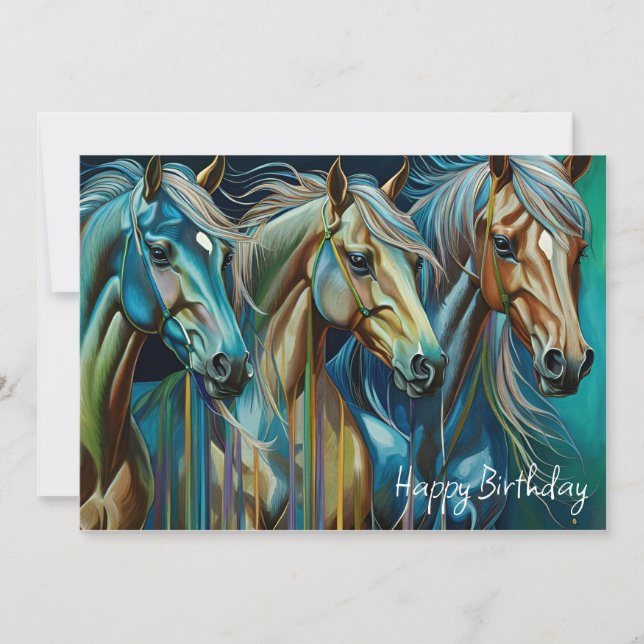 Trio of Horses Birthday (Framsida)