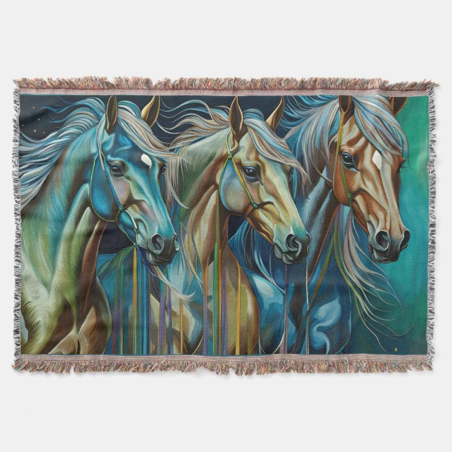 Trio of Horses Filt (Framsidan)