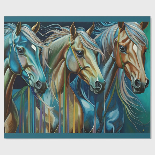 Trio of Horses Presentpapper (Platt)