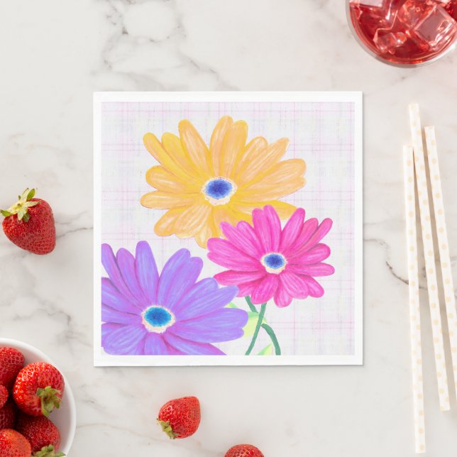 Trio of Joy: Bright Floral  Pappersservett (Insitu)