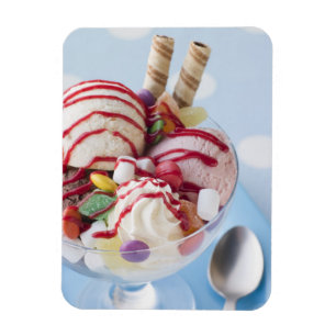 Trio på iskräm och sötsökta sön Sundae Magnet
