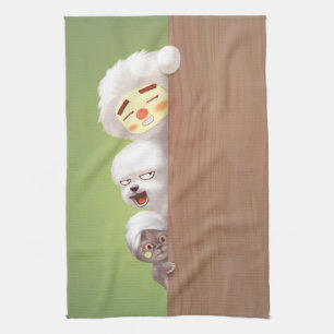 Trio på Peeking Animals Kökshandduk